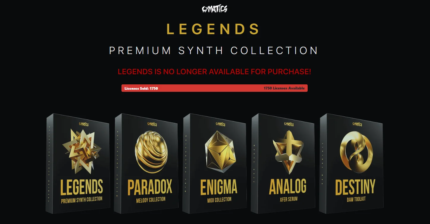 【EDM多风格经典合成器旋律采样包】Cymatics Legends + Bonus