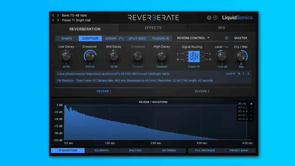 【调制式真立体声卷积混响插件】LiquidSonics Reverberate V3 + 2