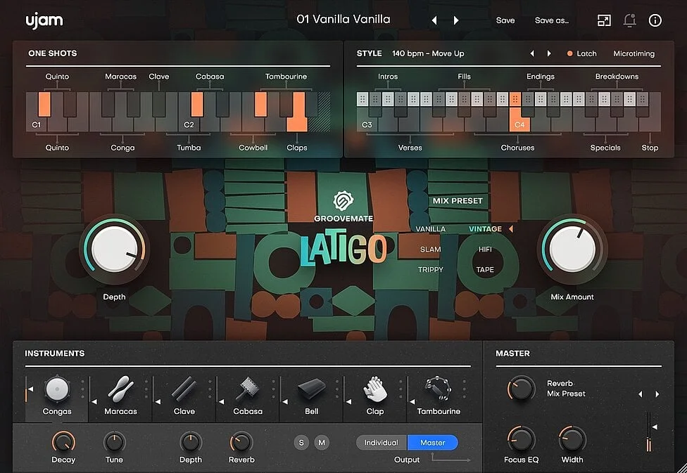 【拉丁打击乐合成器】UJAM Groovemate LATIGO v1.0.0