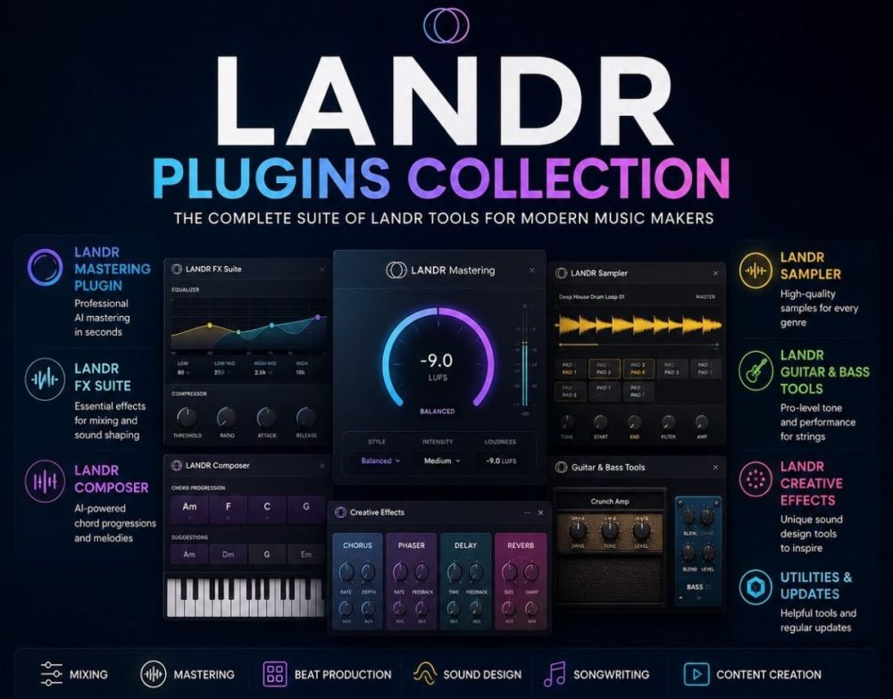 【混音母带插件捆绑合集】LANDR Plugins Bundle 2026